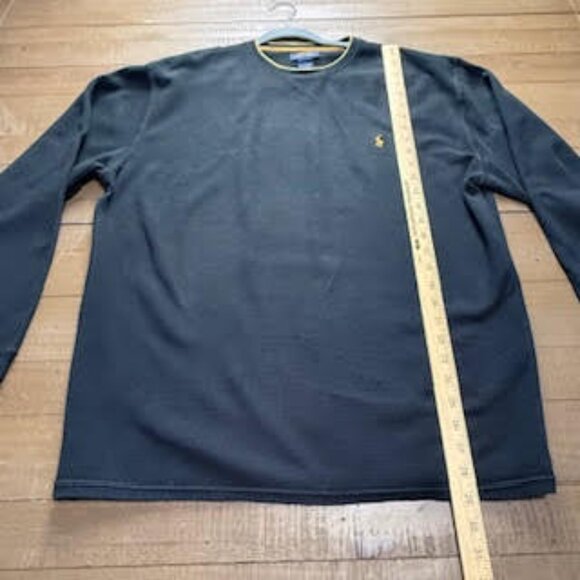 Polo Ralph Lauren Men’s Waffle Knit Long Sleeve Sweater 2XL Black - Picture 8 of 10